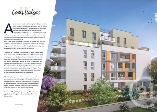 Appartement F3 à vendre - 4 pièces - 94.34 m2 - VILLEURBANNE - 69 - RHONE-ALPES - Century 21 Grande Rue