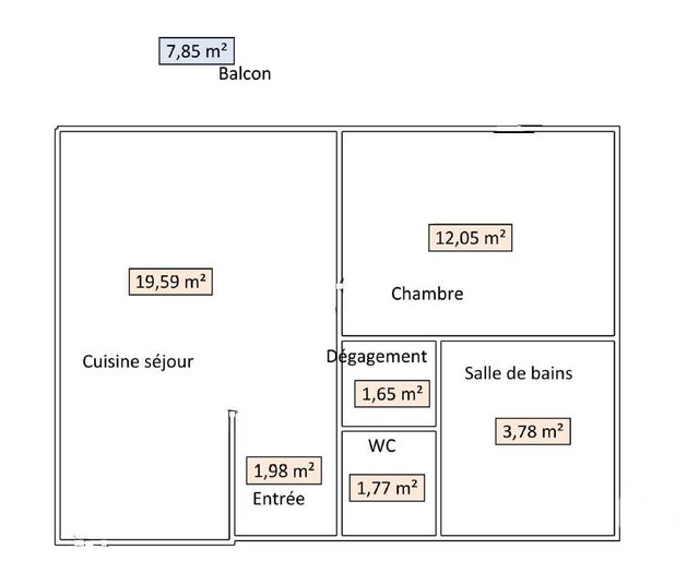 Afficher la photo en grand Appartement F2 à louer - 2 pièces - 40.82 m2 - VILLEURBANNE - 69 - RHONE-ALPES - Century 21 Grande Rue