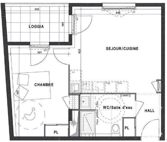 Appartement F2 à louer - 2 pièces - 41.94 m2 - VILLEURBANNE - 69 - RHONE-ALPES - Century 21 Grande Rue